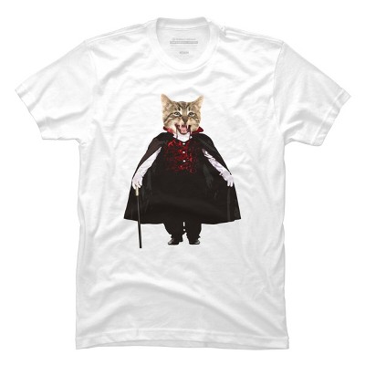 Men's Design By Humans Catcula Cat Kitten Dracula Cute Funny Halloween t shirt By JOHANNESART T-Shirt