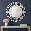 HomeRoots 32" Silver Glass Round Art Deco Geo Framed Accent Mirror - 2 of 4