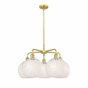 White Mouchette - 5 Light Stem Hung Chandelier In Modern Style-17.25 Inches Tall and 28 Inches Wide - 1 of 1