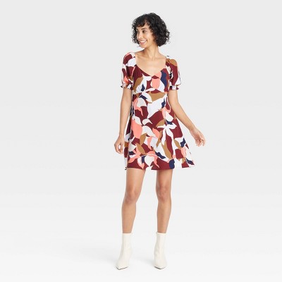 Women's Short Sleeve Crepe Mini A-Line Dress - A New Day™