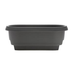 Bloem 12" Wide Plastic Indoor Outdoor Planter Box Charcoal Gray: Fits 3.75" & 5.75" Railings, UV-Resistant - 1 of 4