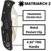 Spyderco Matriarch 2 Folding Pocket Knife with 3.57" VG-10 Reverse S Blade | Get Extreme Cutting Performance with the Lightweight FRN Handle, Black - 4 of 4