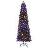 6ft Pre-Lit Black Pencil Christmas Tree with LED Lights,  Artificial Xmas Tree for Home Office Party Holiday Decoration - 3 of 4