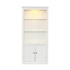 78.75 in Tall White LED Display Cabinet with Adjustable Glass Shelves & MDF Frame, Bookcase for Living Room or Office-Cuddlewood - 3 of 4