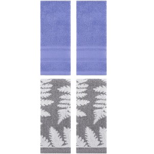 REGALWOVEN 4 Pcs Cotton Soft Absorbent Decorative Hand Towels for Bathroom Kitchen 13 x 29 Inch - 1 of 4