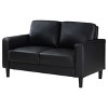 Coaster Home Furnishings Ruth Upholstered Track Arm Faux Leather Loveseat Black - image 2 of 4