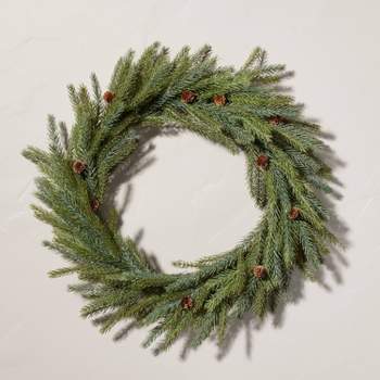 26" Faux Spruce & Pinecone Christmas Wreath - Hearth & Hand™ with Magnolia
