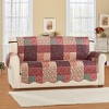 Collections Etc Fall Patchwork Scalloped Edge Furniture Protector with Side Pockets - 2 of 3