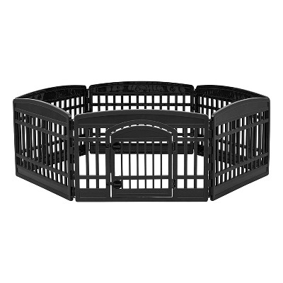 Iris Usa 24" Exercise 6-panel Pet Playpen With Door, Dog Cat Playpen ...