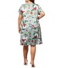 Agnes Orinda Women's Plus Size Floral Inverted Box Pleat Boho T-Shirt Dresses - 4 of 4