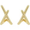 14K Gold Plated Triple Huggie Illusion Stud Earrings | Double Huggie Hoop Earrings for One Hole | Gold Hoop Earrings for Women - 3 of 4