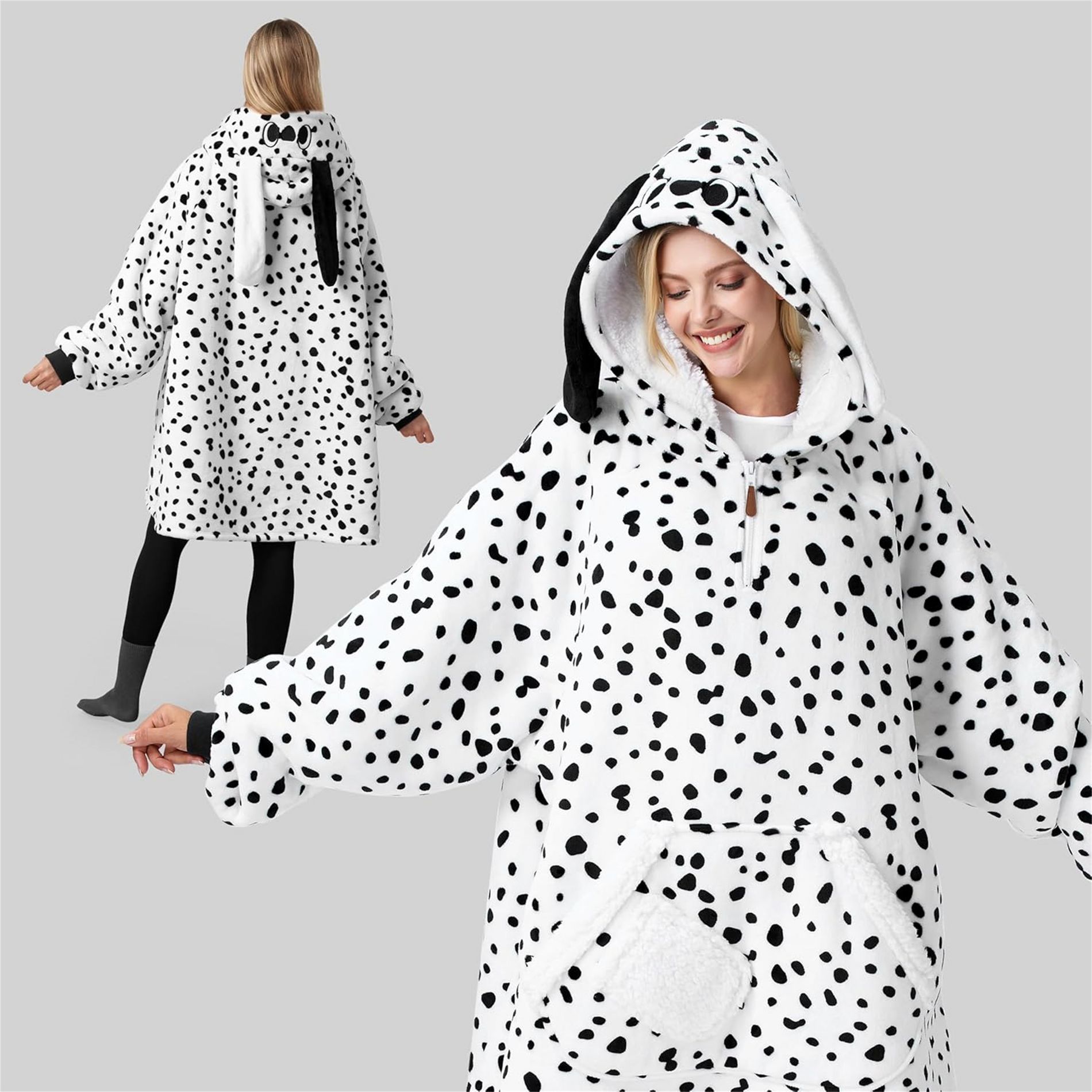 Joyfy Wearable Blanket Hoodie for Kids Adults Christmas Oversized Flannel Fleece Sweatshirt Blanket Cozy Blanket Birthday Gift for Family Girls Boys