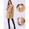 INSPIRE CHIC Women's Vintage Belted Stand Collar Winter Mid-Long Outwear Coats - 2 of 4