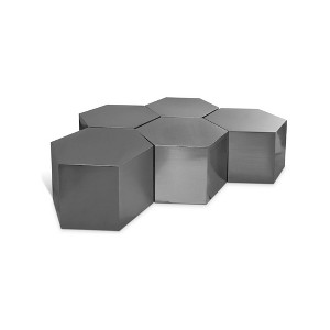 Meridian Furniture,Hexagon Brushed Chrome Coffee Table - 1 of 4