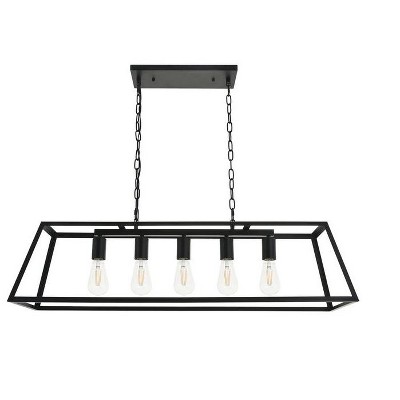 Resolute Black 5-Light Geometric Pendant Lamp