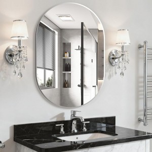 Oval Bathroom Mirror for Over Sink, Modern Wall Mounted Vanity Mirror, Decorative Bathroom Wall Decor - 1 of 4