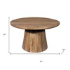 HomeRoots 54" Natural Solid Wood Pedestal Base Round Top Dining Table - 3 of 4