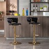 TiramisuBest Set of 2 Velvet Bar Stools with Chrome Footrest & Base, Swivel Height Adjustable Mechanical Lift, Golden Legs, Modern Navy - 4 of 4