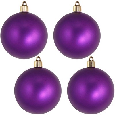 Christmas by Krebs 4ct Purple Shatterproof Christmas Ball Ornaments 4" (100mm)