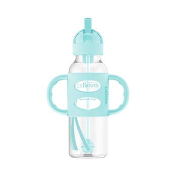 Dr. Brown's 8oz Milestones Narrow Sippy Straw Bottle with Silicone Handles - 6m+ - Green