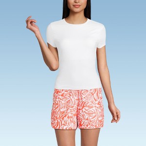 Lands' End Women's Cap Sleeve Fitted with Built in Bra UPF 50 Rash Guard - 1 of 4