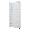 10 Shelf Organizer Shoe Rack with Cover to Hold 30 Pair Shoes, 31.5 in W x 13.46 in D x 69.09 in H, White - 3 of 4