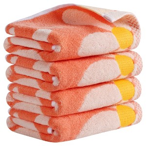 REGALWOVEN Bathroom Pure Cotton Soft Absorbent Floral Pattern Hand Towels 13 x 29 Inch - 1 of 4