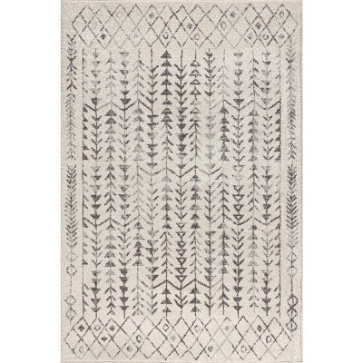 Vintage Moroccan-Inspired Easy-Care Gray 4' x 6' Area Rug