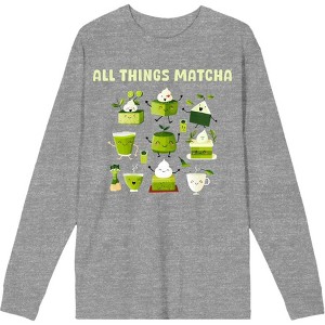 Matcha Treats All Things Matcha Adult Crew Neck Long Sleeve Tee - 1 of 2