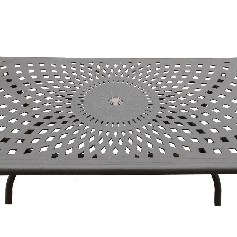 67&#34; Modern Mesh Aluminum Rectangle Patio Dining Table - Black - Oakland Living: UV-Resistant, Weatherproof, Indoor/Outdoor Use, Easy Maintenance, 4 of 7