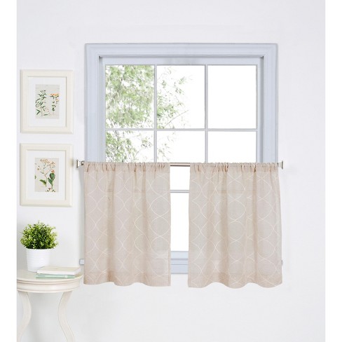 Window Curtain Tiers 6 Size Rod Pocket Voile Drape Kitchen Laundry Bedroom 