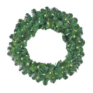 Novelty Lights LED Pre-Lit Artificial Christmas Wreath, Colorado Pine Greenery, Christmas Decoration - 1 of 4