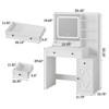 Makeup Vanity Desk with Mirror & LED Light, Dressing Table with 3 Color Modes, White - 2 of 4