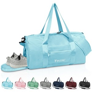 HOMLUX 30L Waterproof Gym Duffel Tote Bag with Shoe & Wet Clothes Compartments - 1 of 4