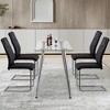 Modern Dining Chairs with Faux Leather Padded Seat Dining Living Room Chairs Upholstered Chair w/ Metal Legs Design for Living, Bedroom - 2 of 4