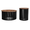 CAVINAS Round Stylish Solid Wood Coffee Table with Wooden Base,Modern Side Table Set for Living Room,Apartment - 3 of 4