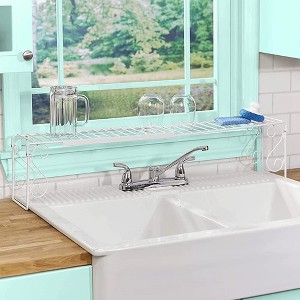 KOVOT Over the Sink Expandable Shelf Add Additional Storage for Soaps, cleansers, sponges & More 8.5" H x 5.75" D x Length from 24.5" to 40.75" - 1 of 4