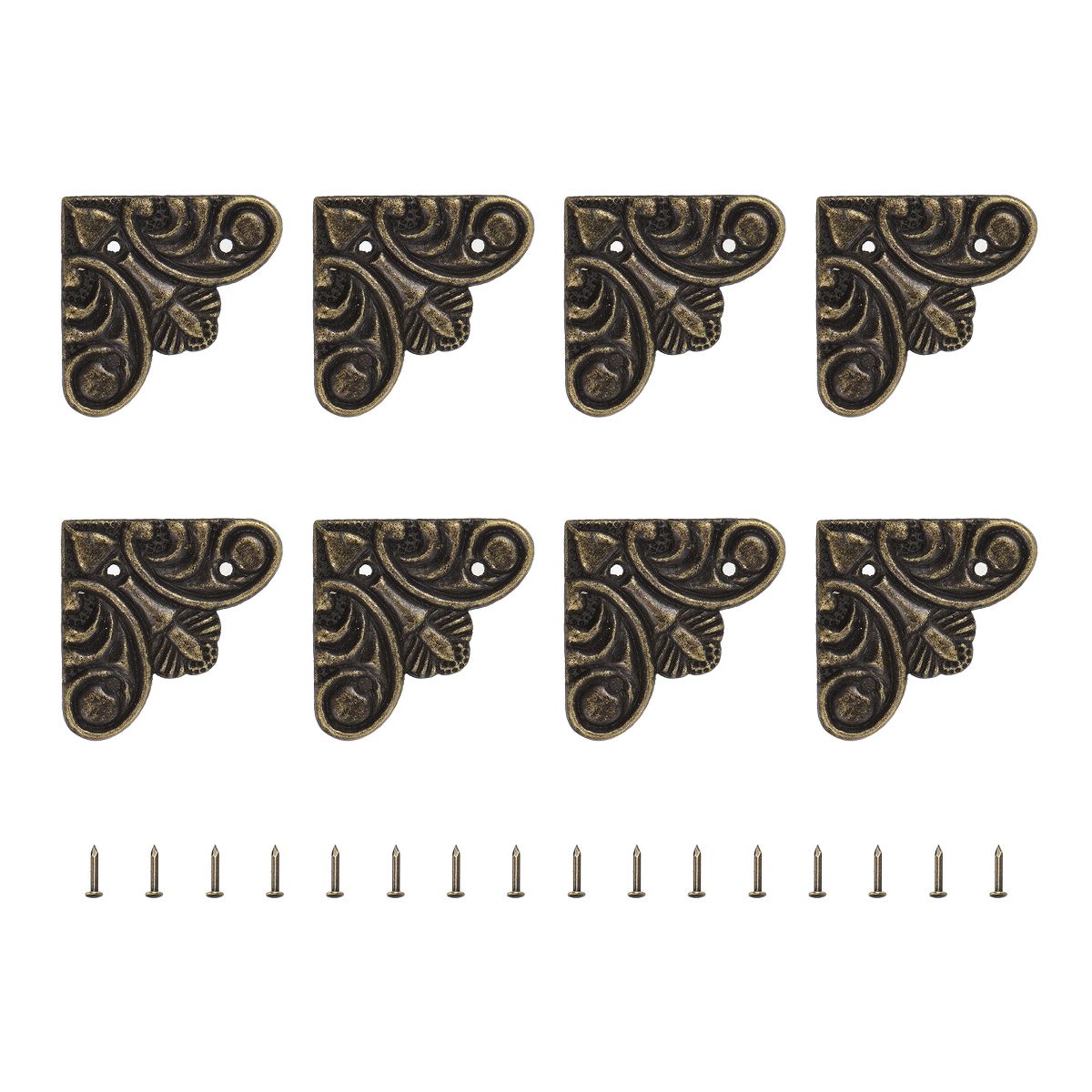 Unique Bargains Decorative Flat Metal Vintage Corner Bracket for Chest Desk - thumbnail 6