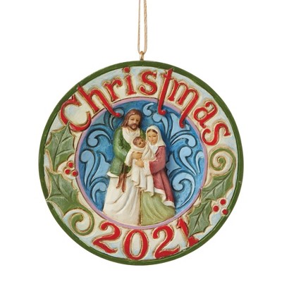 Jim Shore 3.25" Holy Family Dated 2021 Christmas Date 21 Jesus  -  Tree Ornaments