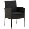 vidaXL Outdoor Dining Set Black PE rattan, steel, solid acacia wood Small - 4 of 4