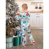 PATPAT Christmas Matching Family Pajamas Set Gingerbread Print Blue and RedPuS with Christmas Socks Light Blue - 3 of 4
