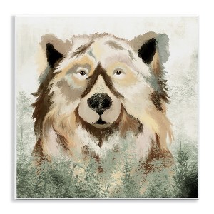 Stupell Industries Bear Wildlife Nature Forest Trees Wall Plaque Art - 1 of 4