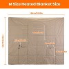 NPolar"USB Heated Blanket with Zipper Arm Holes, 3 Heat Levels, 6 Zones, Dual Switch, Washable"Camel&Grey - 3 of 4