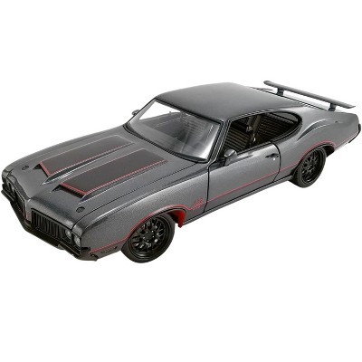 1970 Oldsmobile 442 W30 Street Fighter Granite Gray Metallic with Red Stripes Ltd Ed 700 pcs 1/18 Diecast Model Car by ACME