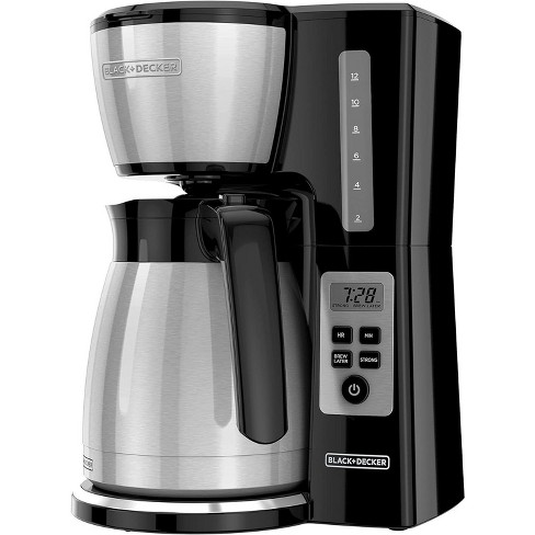 Black decker 12 Cup Thermal Programmable Coffee Maker With Brew Strength And Vortex Technology Black steel Cm2046s Target