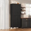 71 Inch Tall Storage Cabinet, Kitchen Pantry 5 Tier Bathroom Cabinet with 4 Doors Adjustable Shelves for Kitchen, Dining Room, Bathroom - 4 of 4