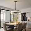 DORESshop Modern 5-Light Tiered Pendant Light, Non-Integrated, E12 Base, 3-Tier Fabric Shade with Black Trim, KD Style, 19.7 In - 3 of 4