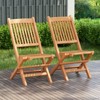 Costway Patio Folding Chair Indonesia Teak Wood Slatted Seat Natural Portable Outdoor - 3 of 4
