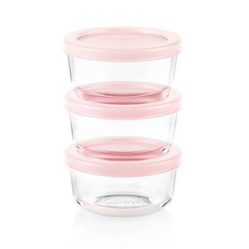 Pyrex 6pc 1 Cup Round Glass Food Storage Value Pack - Pink