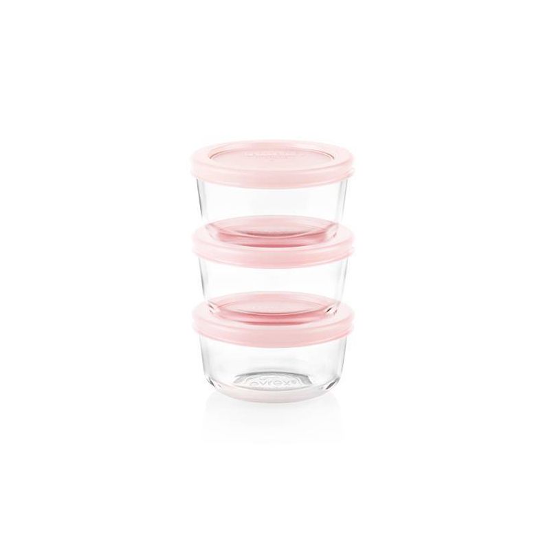 Pyrex 6pc 1 Cup Round Glass Food Storage Value Pack - Pink, 1 of 8